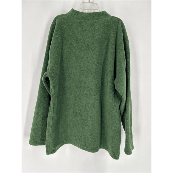 Vintage New York Jets Fleece Pullover Size L The Edge India Y2K NFL V Neck Green - Picture 3 of 7